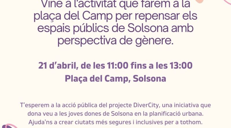 Solsona tanca diumenge un projecte europeu per repensar els espais públics de la ciutat amb perspectiva de gènere