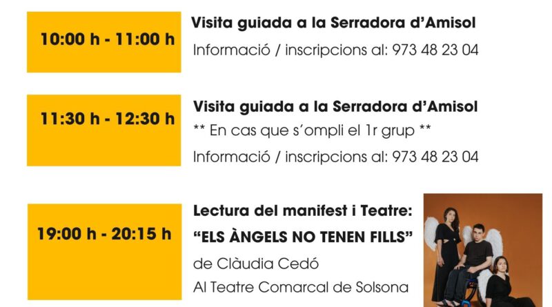 L’Amisol proposa visites guiades a la serradora i teatre per commemorar el Dia Internacional de les Persones amb Discapacitat