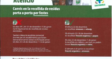 L’Ajuntament de Solsona informa dels canvis en el porta a porta durant les festes L’Ajuntament de Solsona informa dels canvis en el porta a porta durant les festes